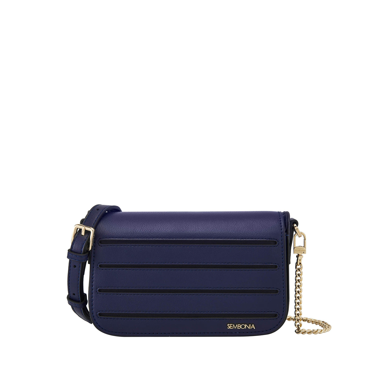 Elegant Striped Flap Crossbody Bag
