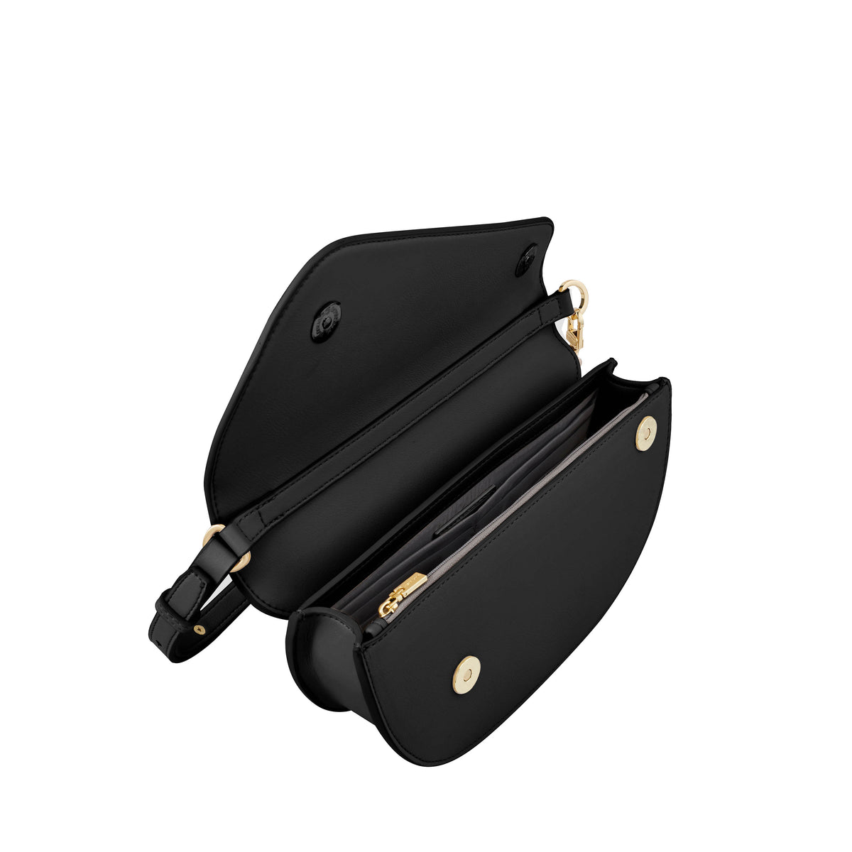 Waffle Embossed Curved Front Flap Crossbody Bag