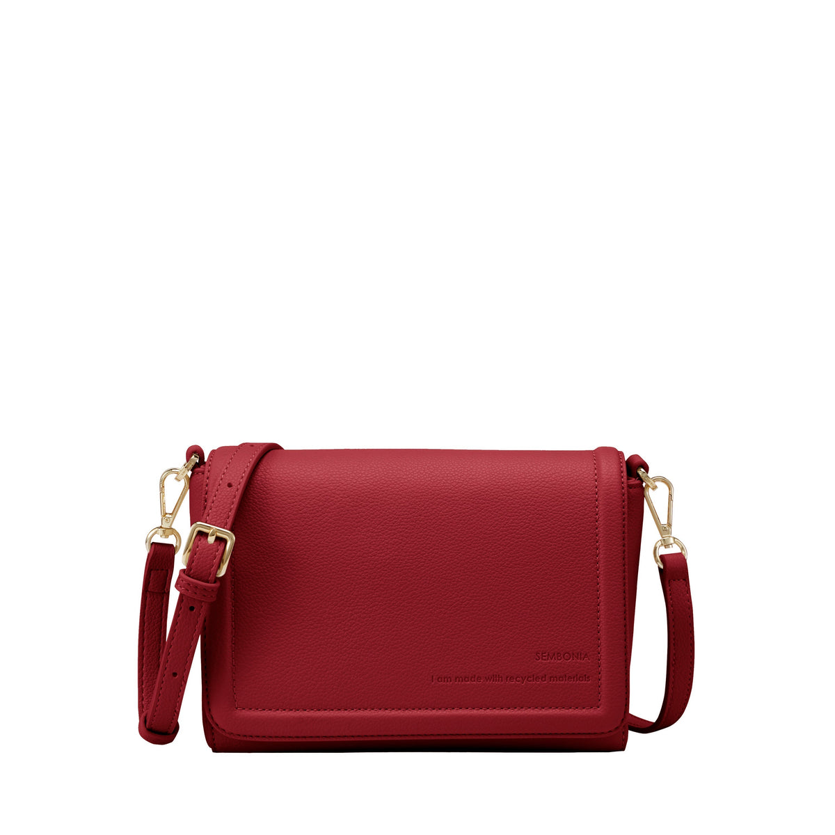 "I Am Made With Recycled Materials" Debossed Crossbody Bag