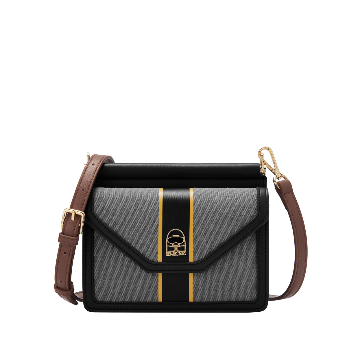 Classic Striped Canvas Envelope Crossbody Bag