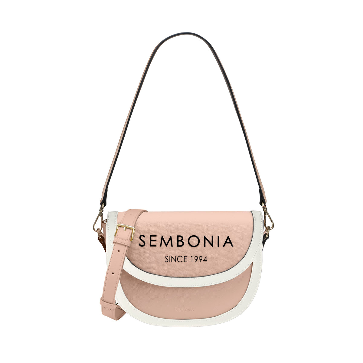 Audrey Logo Printed Crescent Crossbody Bag