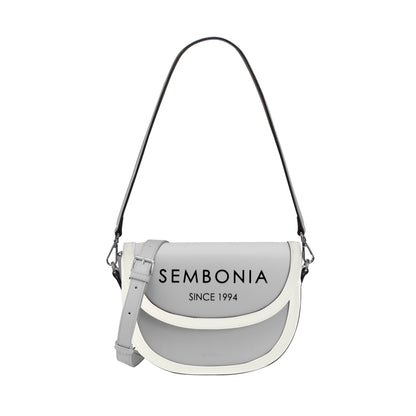Audrey Logo Printed Crescent Crossbody Bag