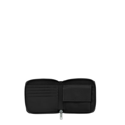 Nylon Zip Bi-Fold Wallet With Coin Compartment
