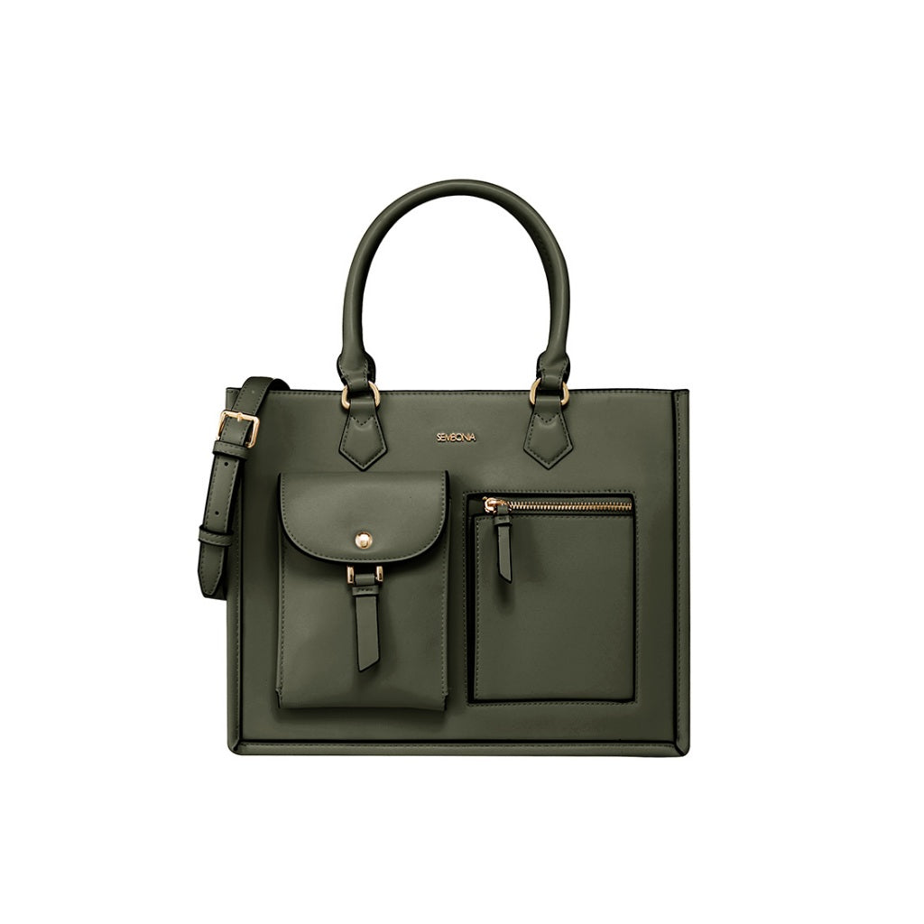Large Classic Multi-Pockets Satchel Bag