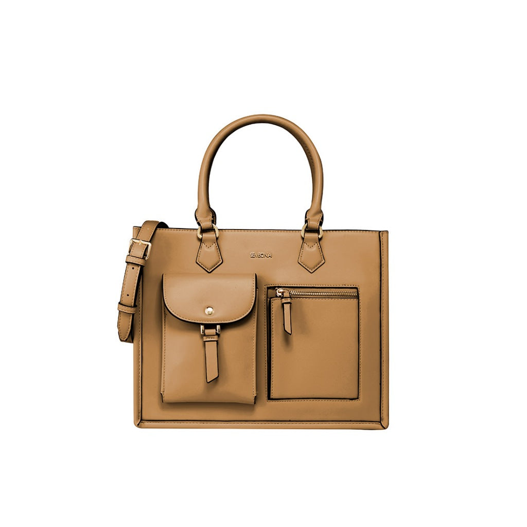 Large Classic Multi-Pockets Satchel Bag