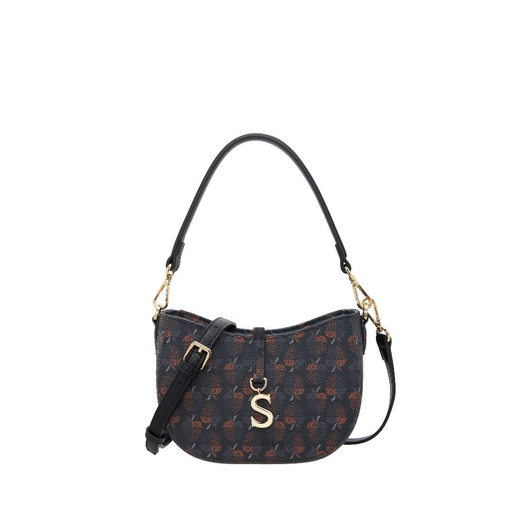 S-Pendant Crescent Crossbody Bag