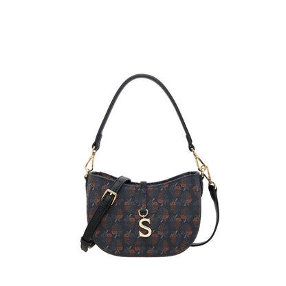 S-Pendant Crescent Crossbody Bag