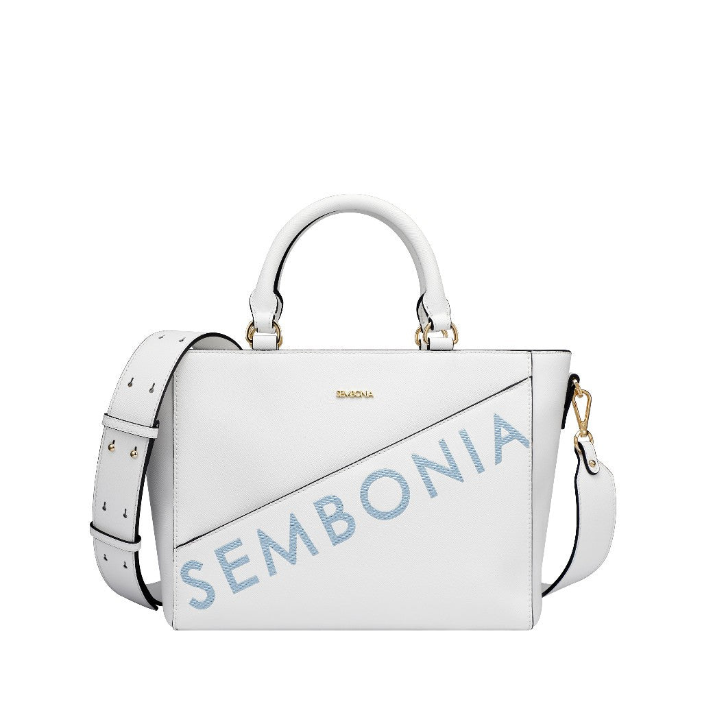 Whimsical Embroidered Logo Tote Bag
