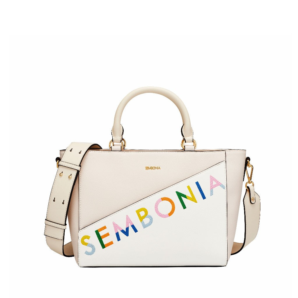 Whimsical Embroidered Logo Tote Bag