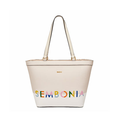 Whimsical Embroidered Logo Tote Bag