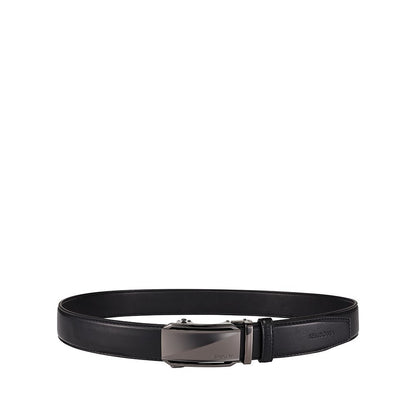 Men 3.5 Cm Auto Plaque Buckle Leather Belt
