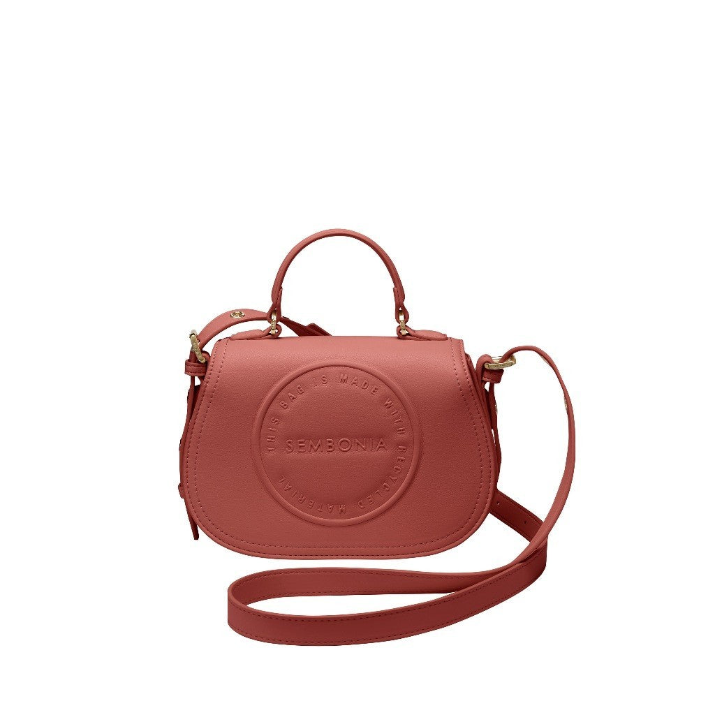 Round Signature Embossed Crossbody Bag