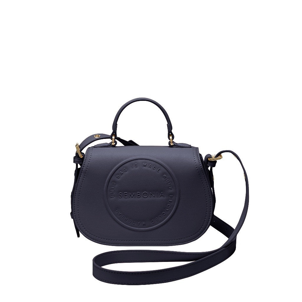 Round Signature Embossed Crossbody Bag