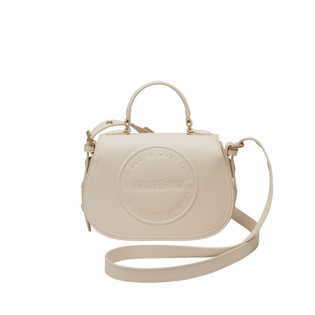 Round Signature Embossed Crossbody Bag