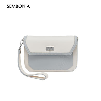 Audrey Logo Printed Crescent Crossbody Bag