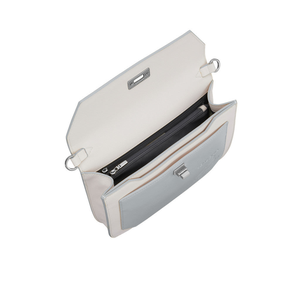 Audrey Logo Printed Crescent Crossbody Bag
