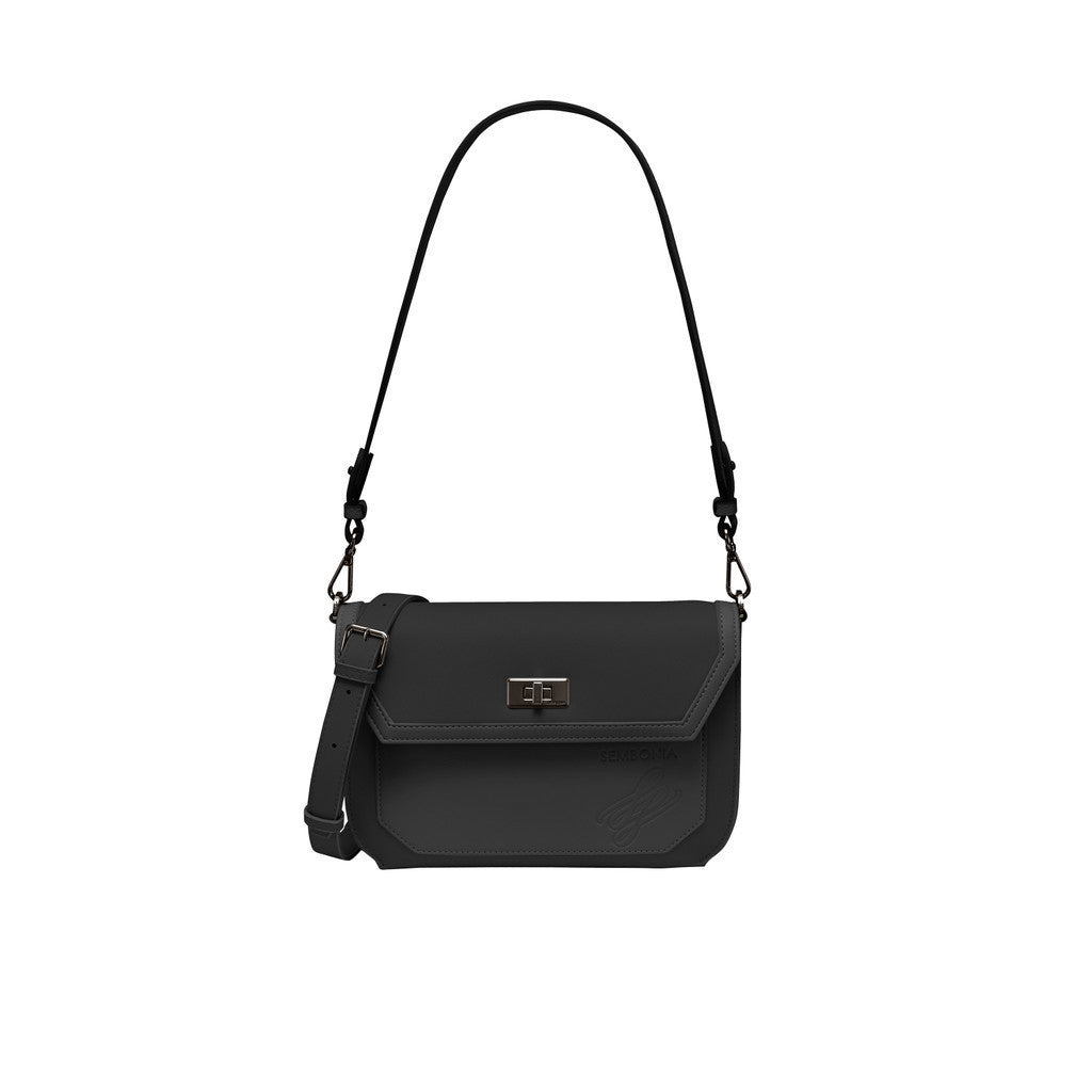 Audrey Logo Printed Crescent Crossbody Bag