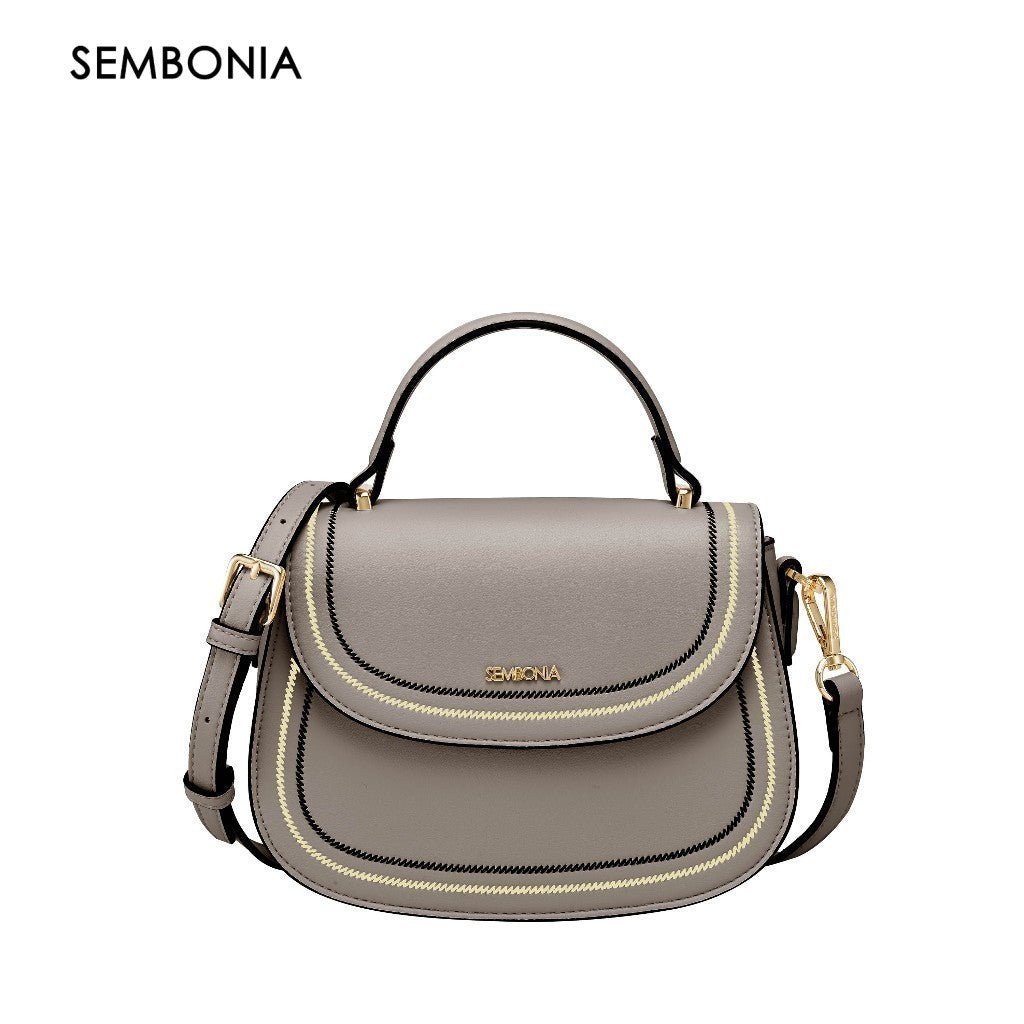 Classy Contrast Stich-Trim Crossbody Bag