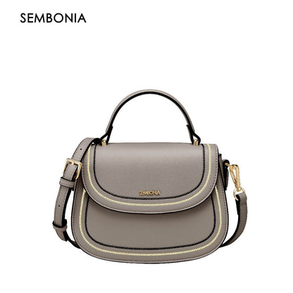 Classy Contrast Stich-Trim Crossbody Bag