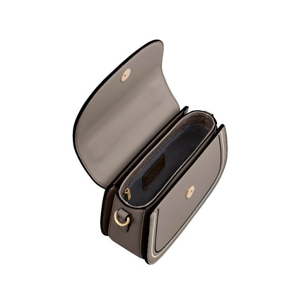 Classy Contrast Stich-Trim Crossbody Bag