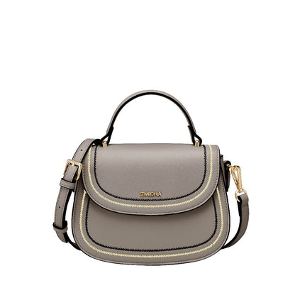 Classy Contrast Stich-Trim Crossbody Bag