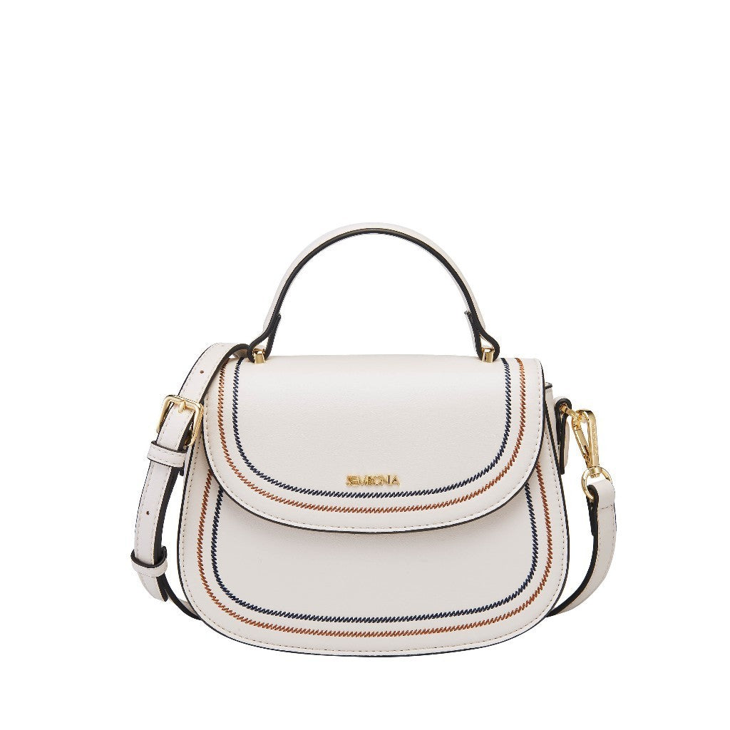Classy Contrast Stich-Trim Crossbody Bag