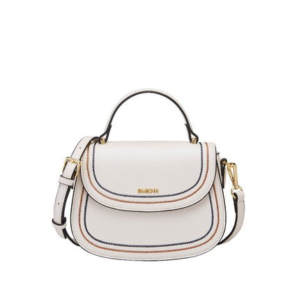 Classy Contrast Stich-Trim Crossbody Bag