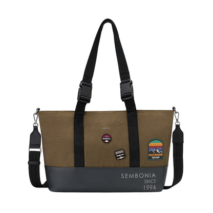 Voyage Patched Canvas Tote Bag