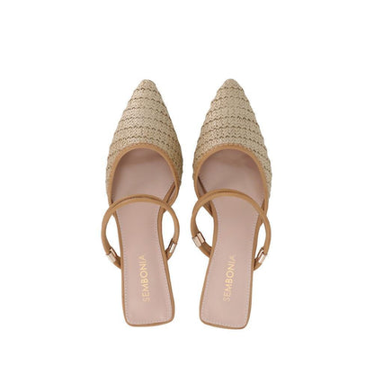 Women Raffia Mules