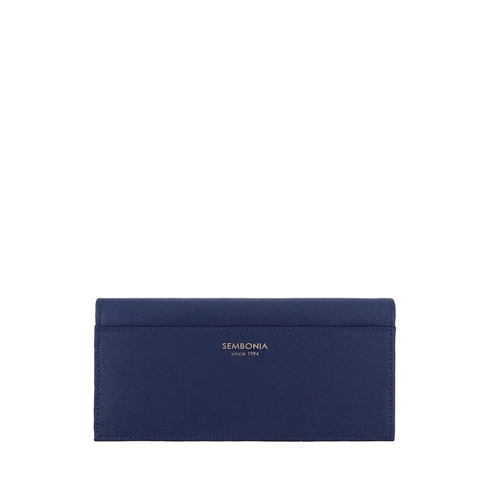 Textured Leather Bi-Fold Long Wallet