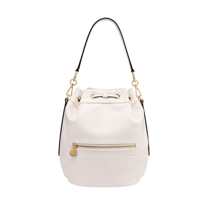 Whimsical Embroidered Logo Bucket Bag