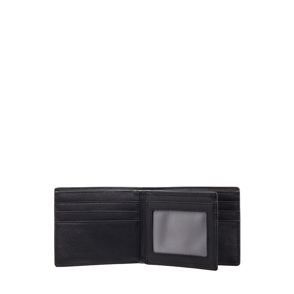 Textured Leather Compact Id Wallet