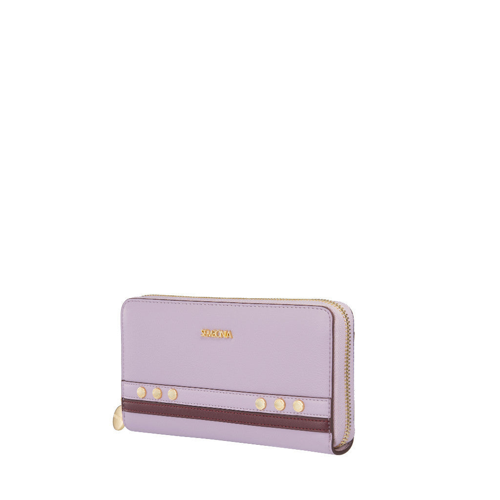 Chic Gold-Toned Studded Continental Wallet