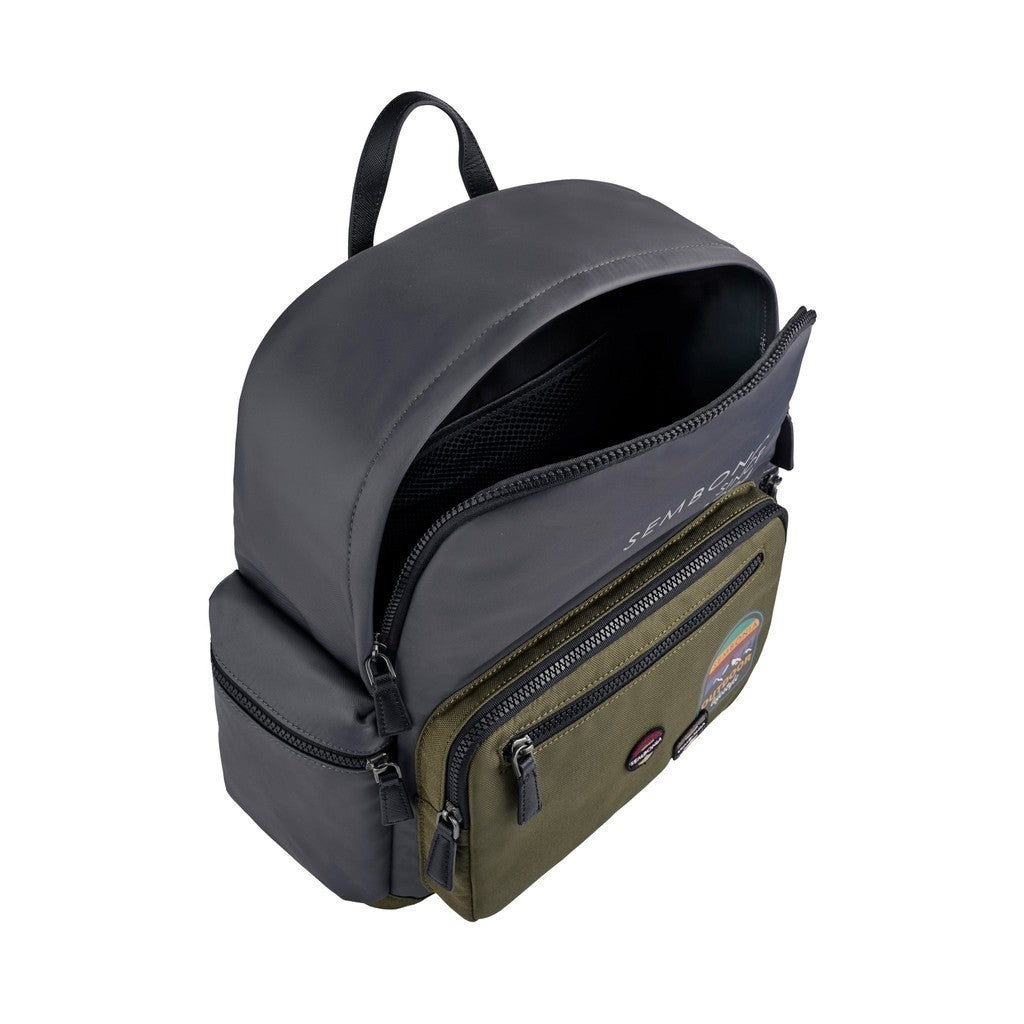 Voyage Patched Canvas Backpack Bag