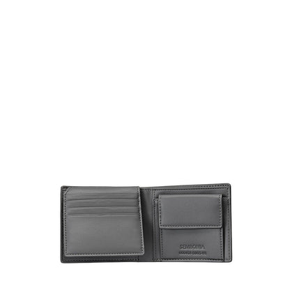 Flap-Up Card Bi-Fold Wallet With Coin Compartment