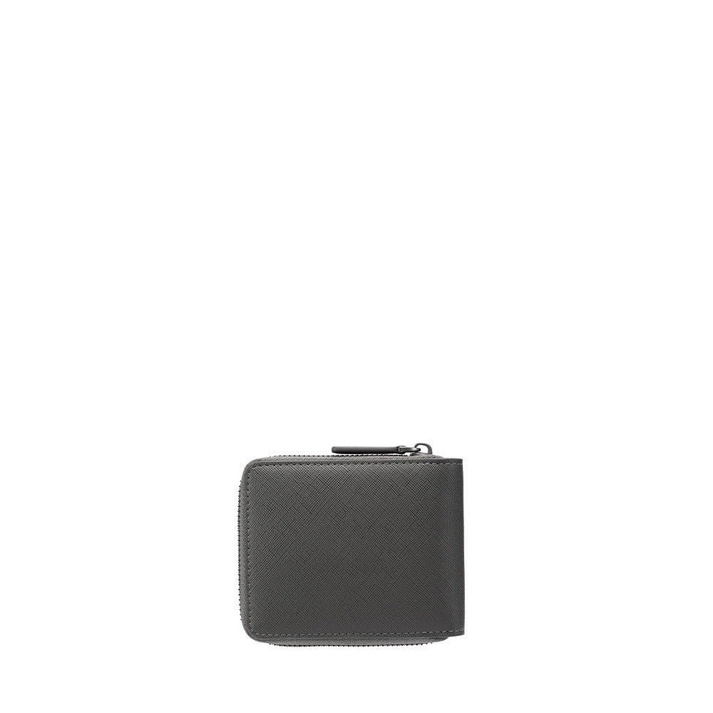 Zip Centre Flap Bi-Fold Wallet With Coin Compartment
