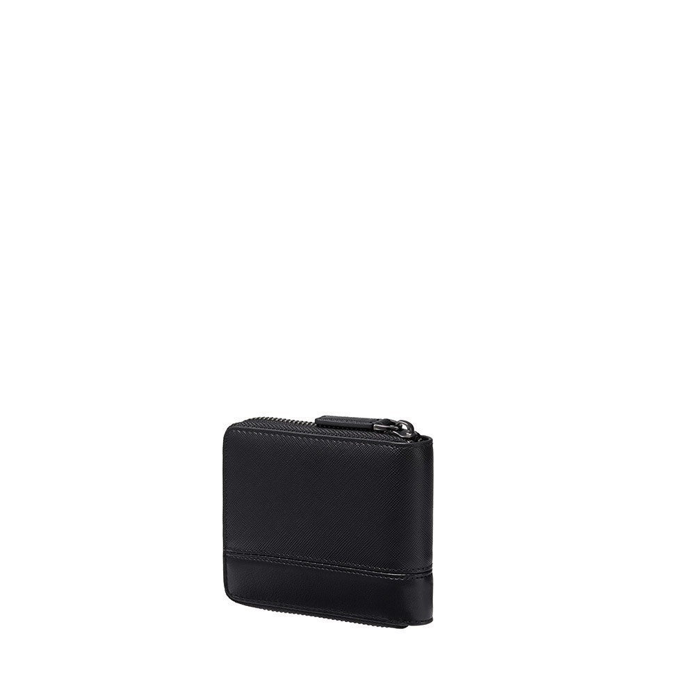 Zip Centre Flap Bi-Fold Wallet With Coin Compartment