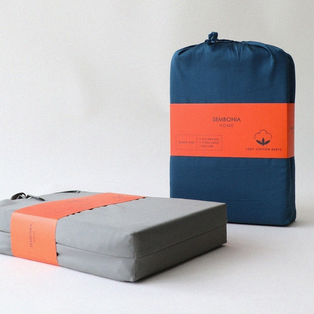 Cotton Bedsheet Set (Blue)
