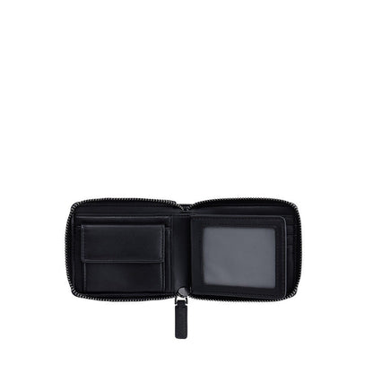 Zip Centre Flap Bi-Fold Wallet With Coin Compartment