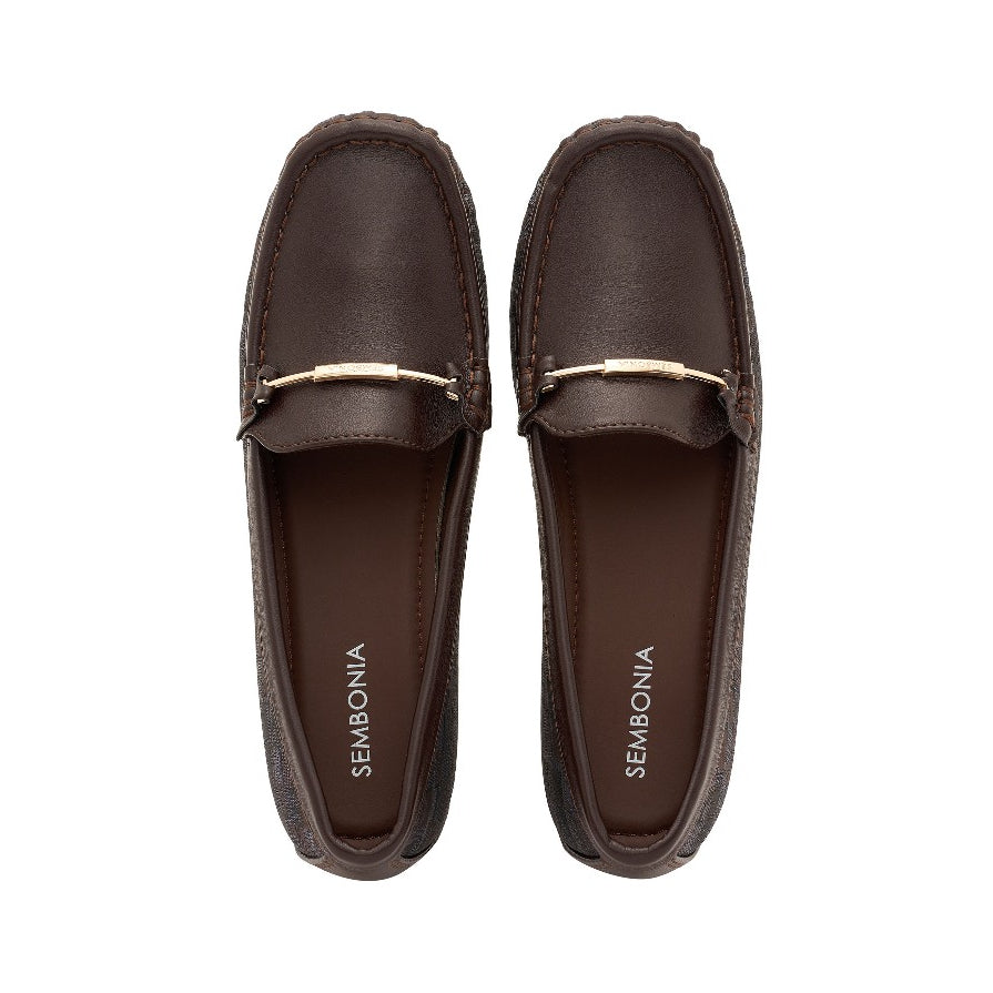 Women Synthetic Leather + Monogram Loafer