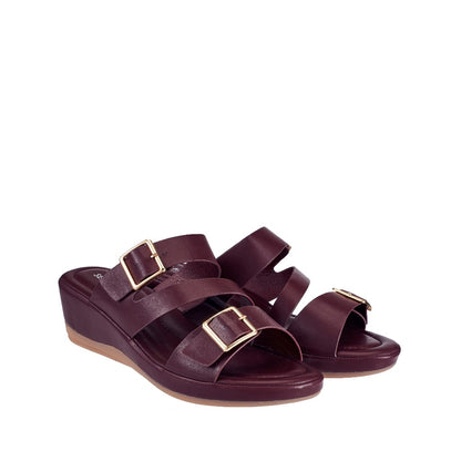 Women Double Buckle Wedges