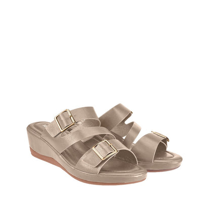 Women Double Buckle Wedges
