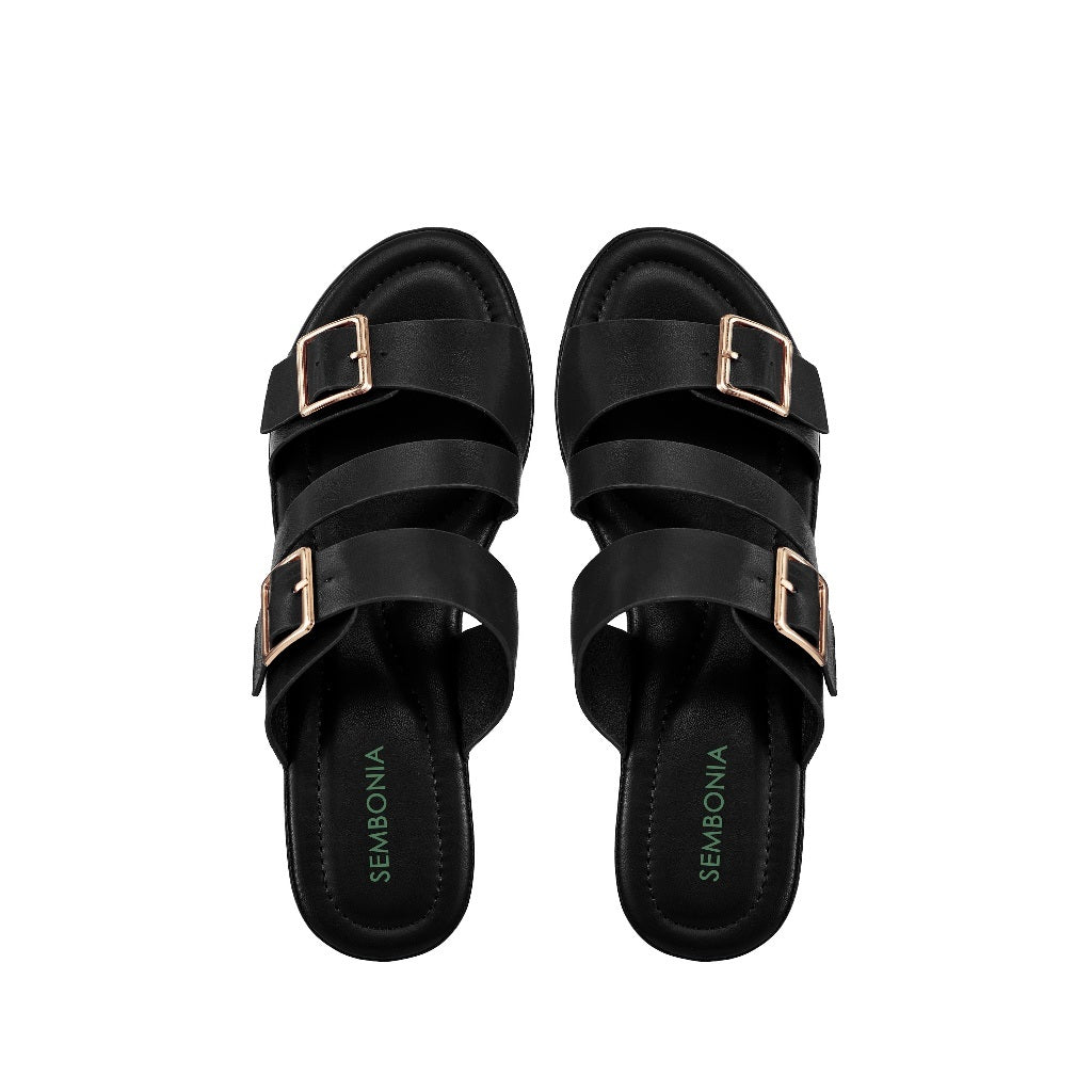 Women Double Buckle Wedges