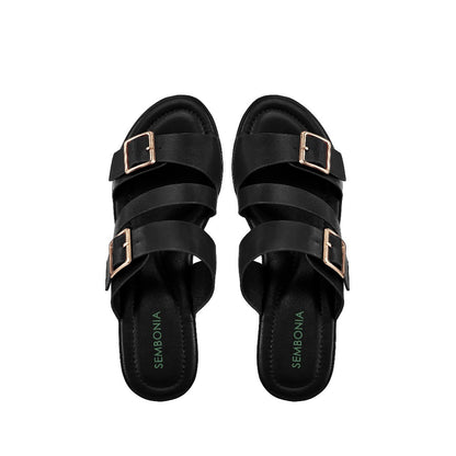 Women Double Buckle Wedges
