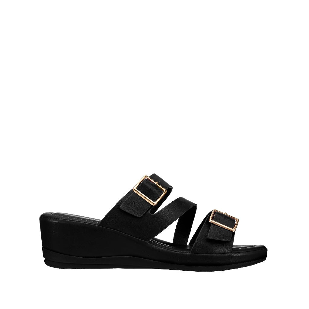 Women Double Buckle Wedges