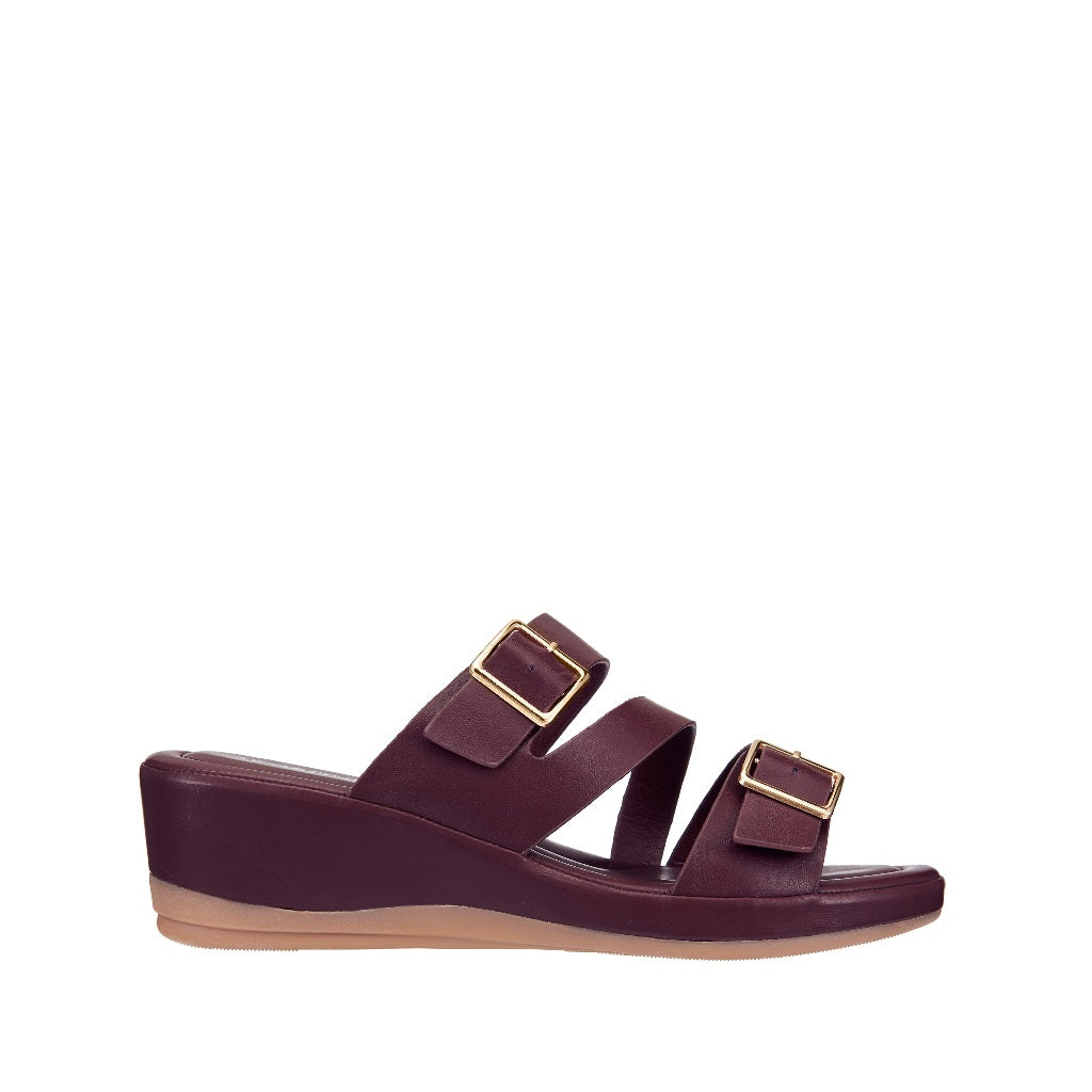 Women Double Buckle Wedges