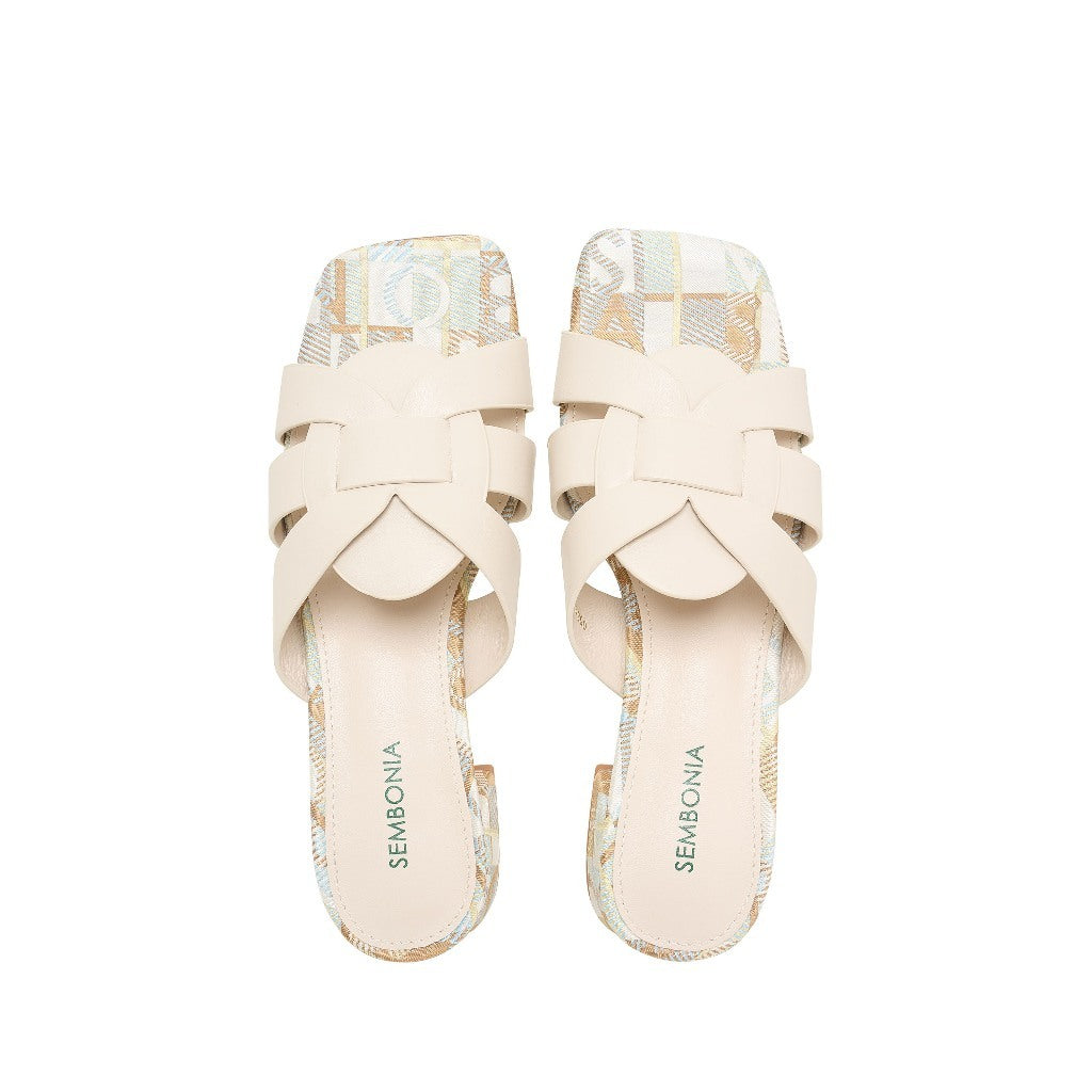 SEMBONIA Women Synthetic Leather + Monogram Sandal -06348W-20063