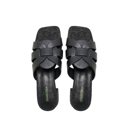 SEMBONIA Women Synthetic Leather + Monogram Sandal -06348W-20063