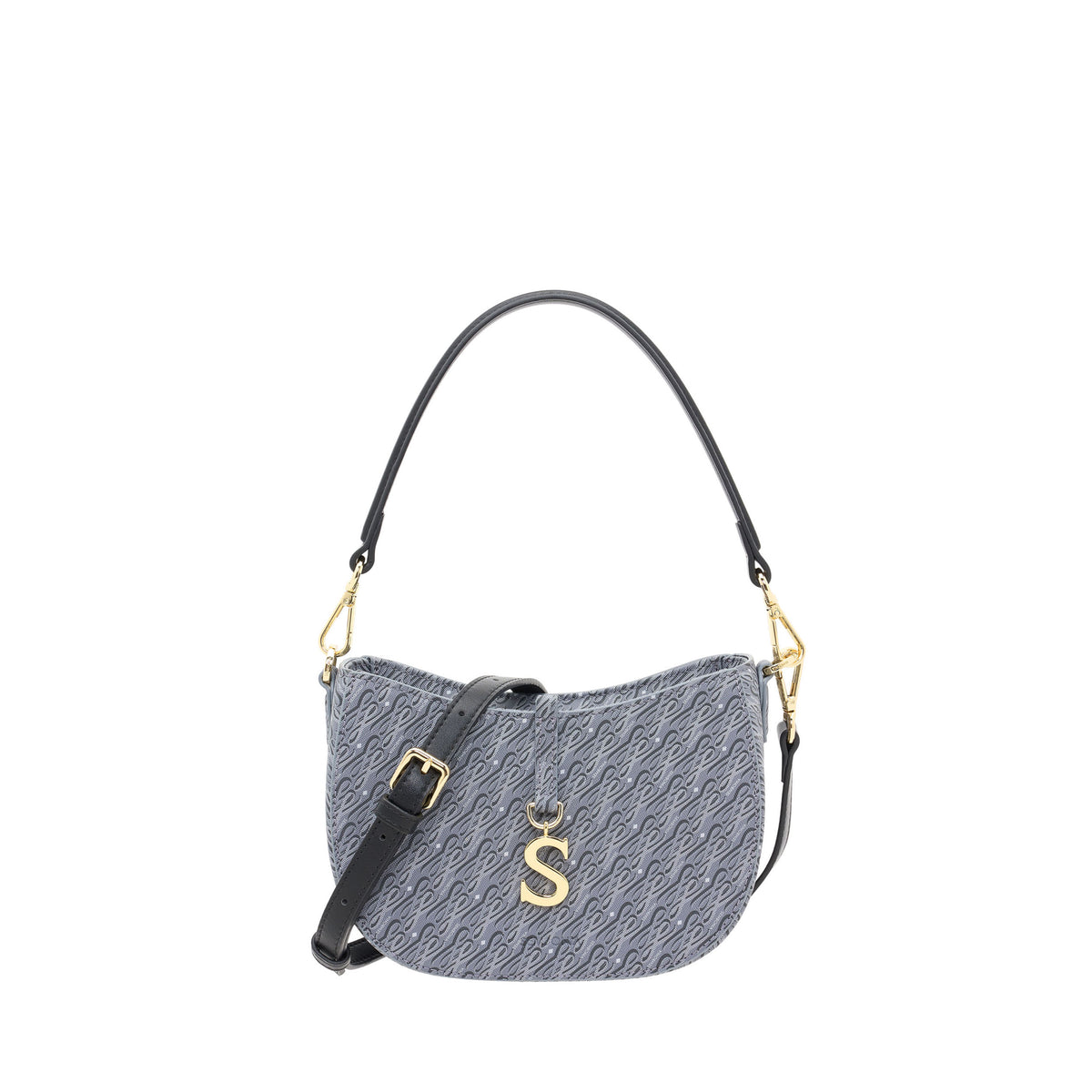 S-Pendant Crescent Crossbody Bag
