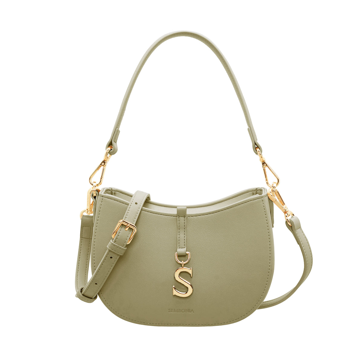 S-Pendant Crescent Crossbody Bag